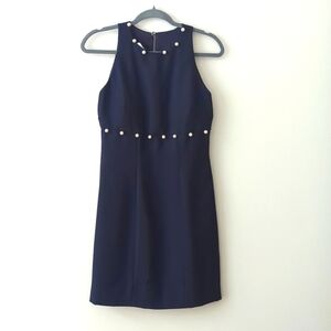 Watters and Watters Navy Shift Dress‎ with Pearl details size 6